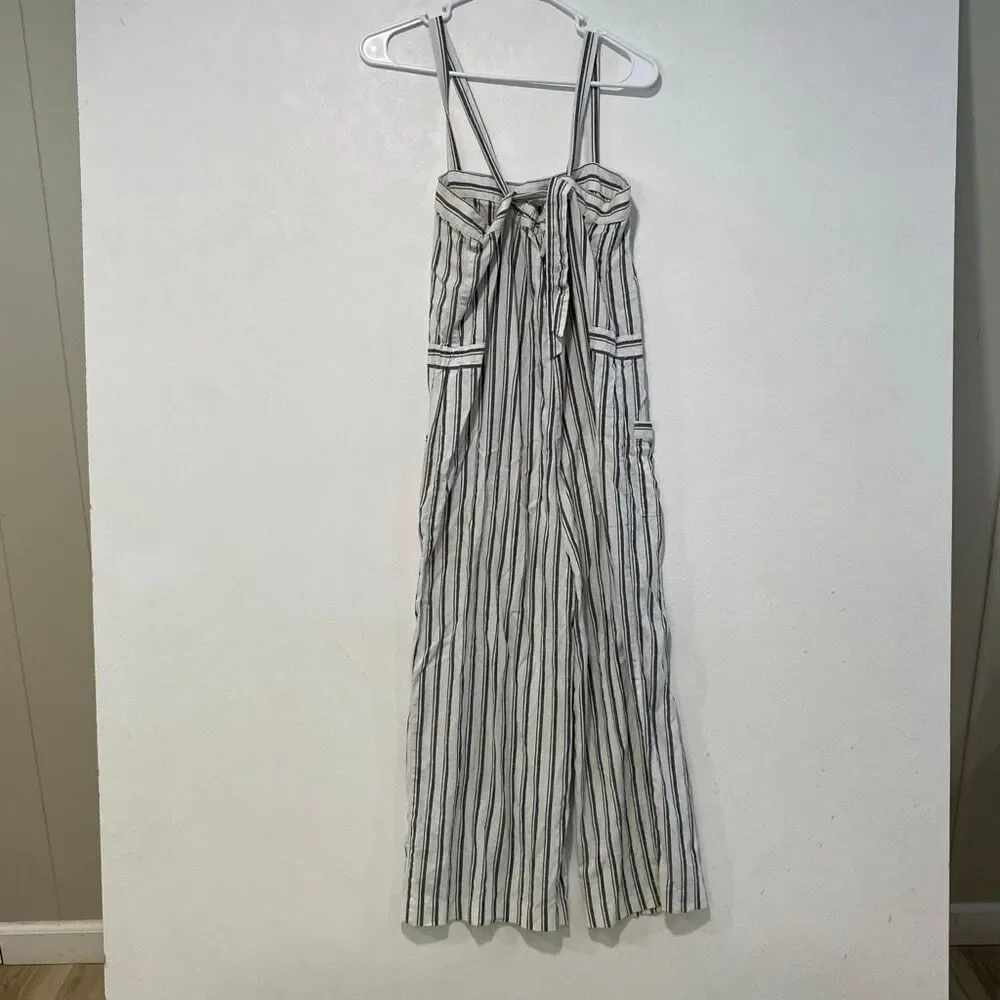 Marine Layer Striped Wide Leg Jumpsuit Overalls Size S Coastal Boho - Picture 3 of 9